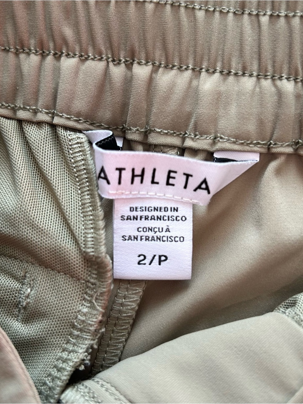 Athleta Pinnacle High Rise Wide Leg Trouser Olive Branch Khaki 2P NWOT - Picture 7 of 10